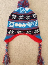 DC Comics Boy Batman Justice League Super Hero Winter Fleece lined beanie Hat