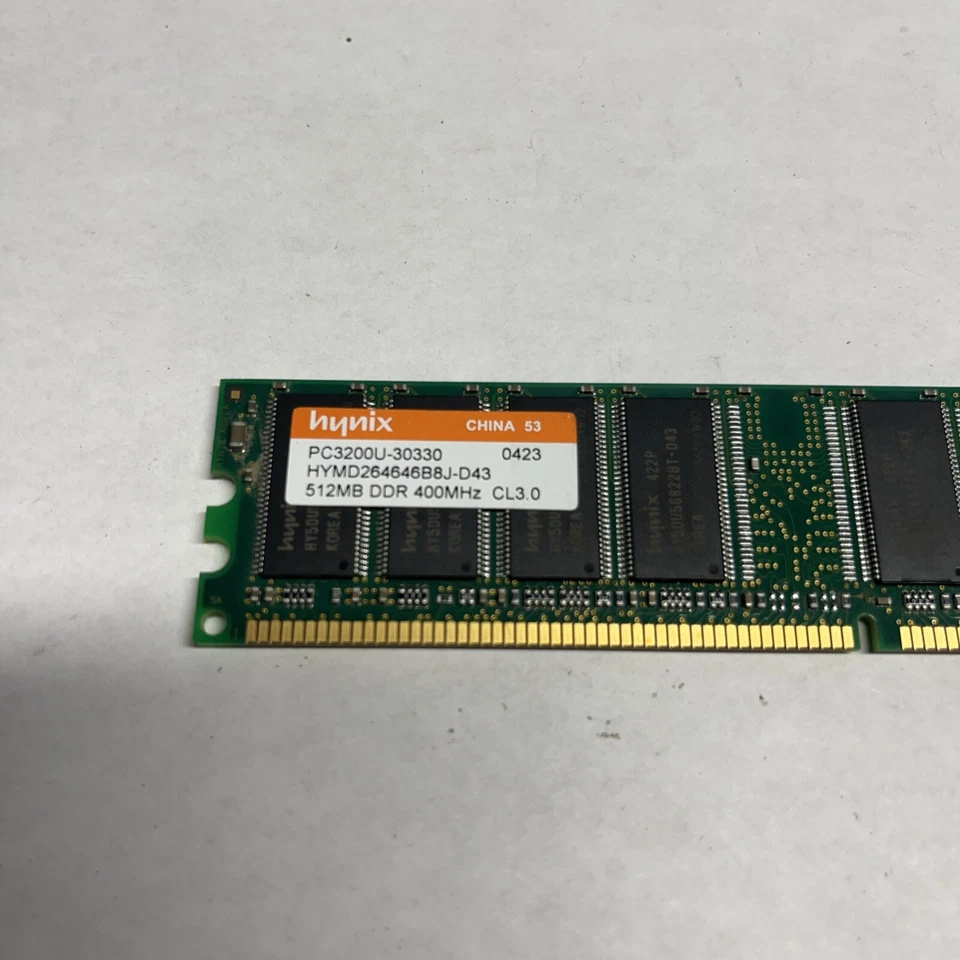 512MB Hynix DDR 400MHZ CL3 PC3200U-30330 RAM Memory HYMD264646B8J-D43 - Image 2 of 3
