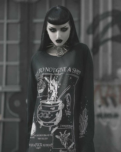 Rogue and Wolf A Spell to not Give a SH*T Witchcraft Gothic Punk T Shirt SPF-06 - Picture 4 of 5