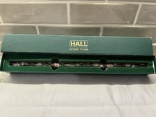 Hall crystal Flute 0202 Carolina Flute in G with gold leaf and flowers orig box