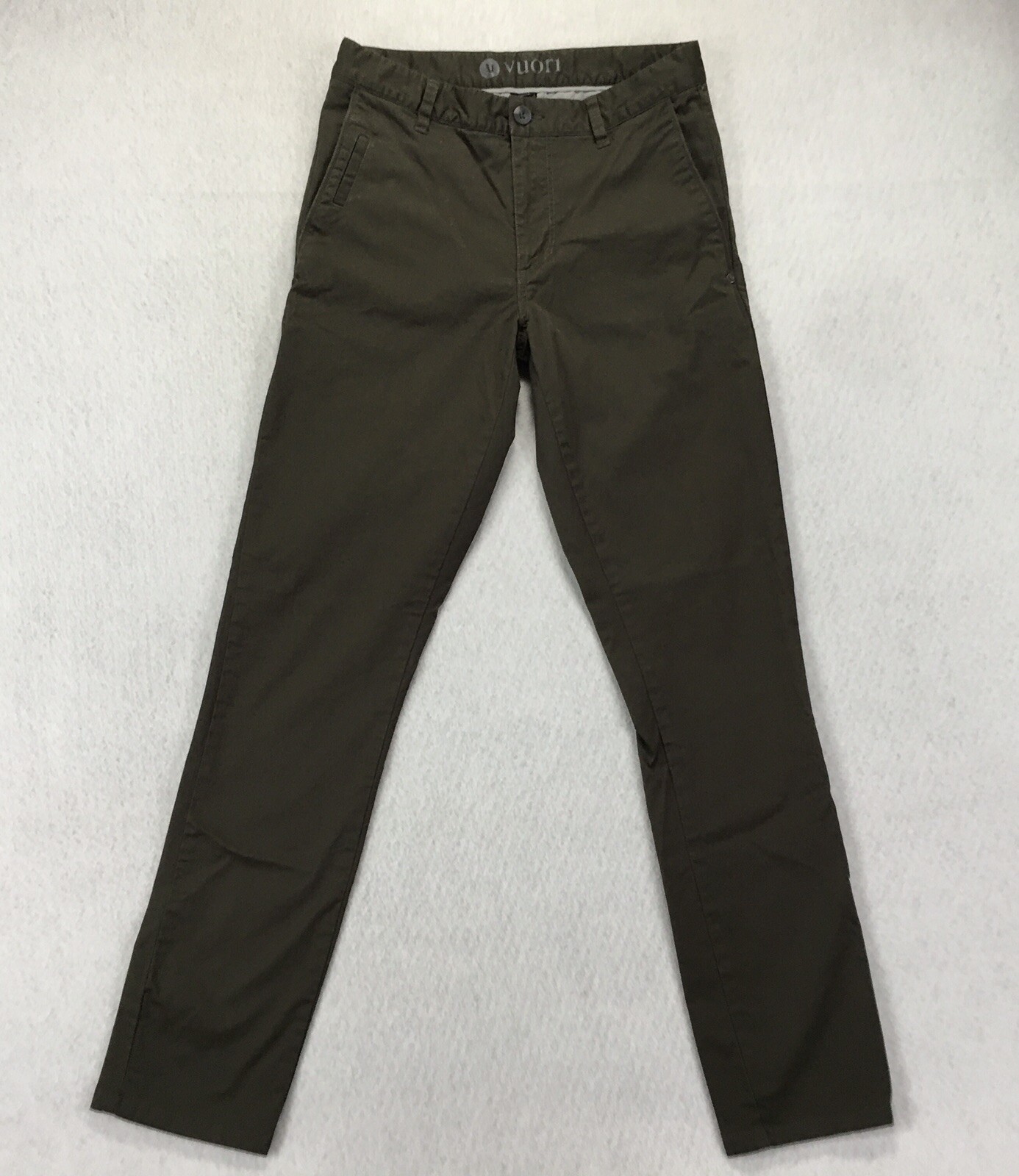 Vuori Collins Green Flat Front Chino Pants V433 Men's Size 28 (MEASURED