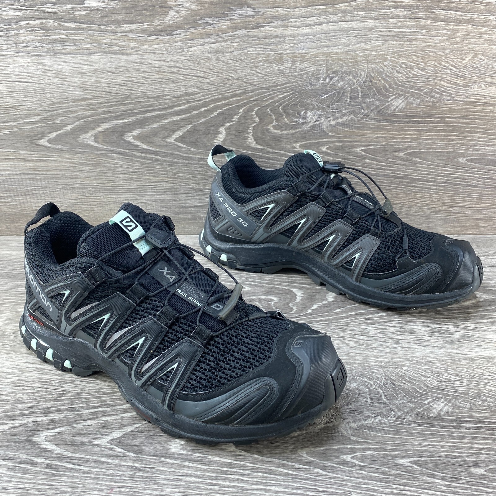 Scarpe da trail running Salomon XA Pro 3D nere cinch pizzo Contagrip donna taglia 9 5