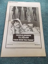 FROM NOON TILL THREE(1976)CHARLES BRONSON ORIGINAL PRESSBOOK