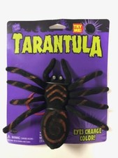 Tarantula LED Eyes Orange Scary Fuzzy Spider Arachnid Halloween 8 leg Decoration