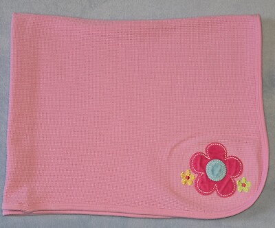 Gerber Thermal Waffle Knit Pink Baby Girl Recieving Swaddle
