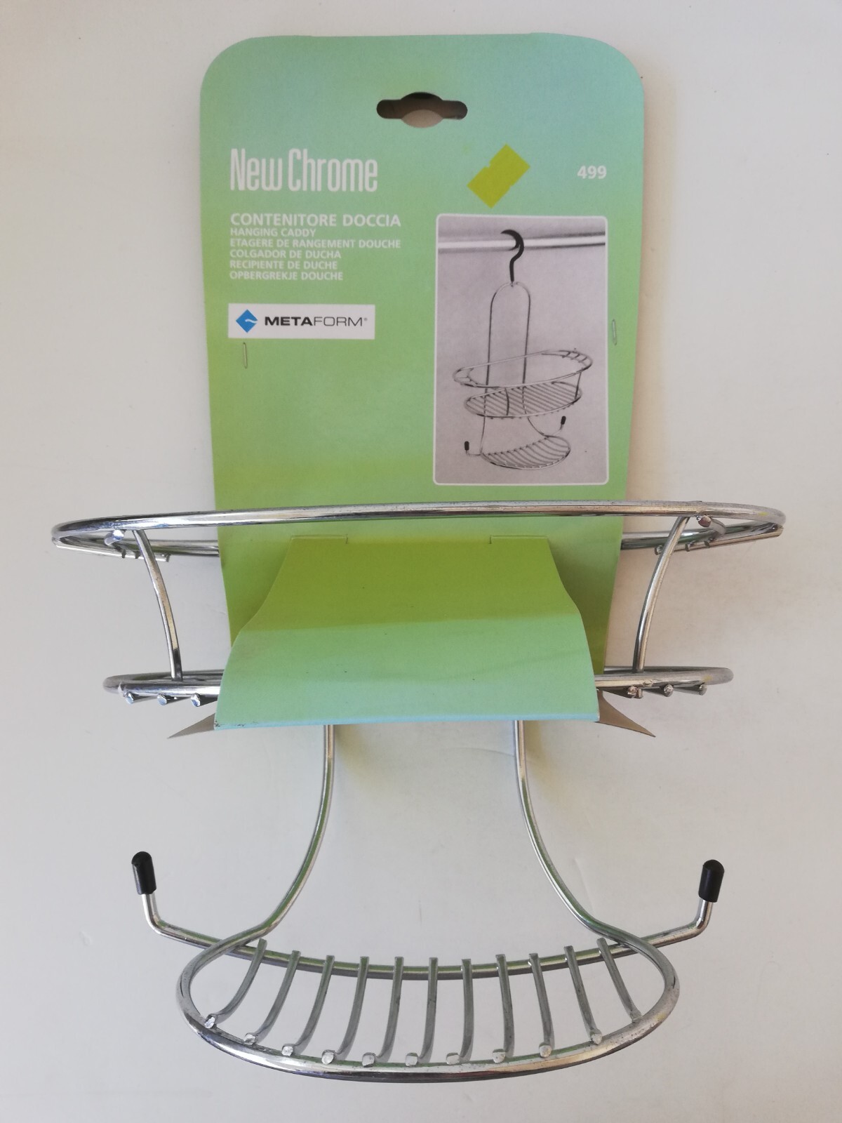 CONTENITORE DOCCIA A 2 SCOMPARTI ,GANCIO PER APPENDERE, 2 GANCETTI LAT.ART.499