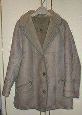 Ladies Vintage Richard Draper Grey Sheepskin Jacket - Size Med