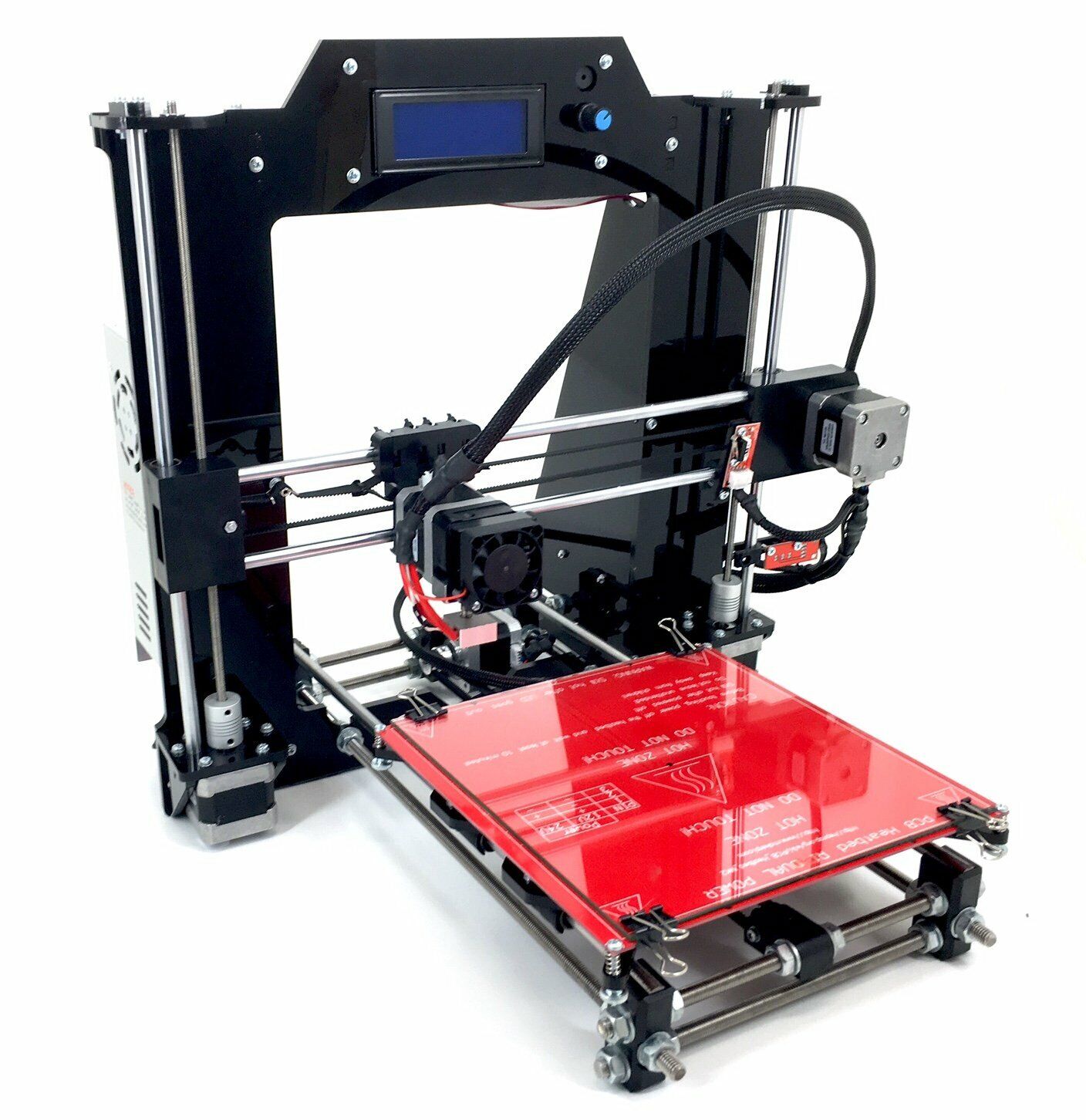 REPRAPGURU DIY RepRap Prusa I3 V2 Black 3D Printer Kit with Molded Parts