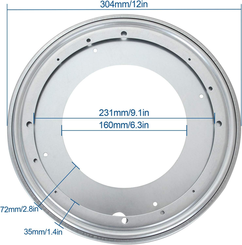 2 Pack Flat Lazy Susan Turntable Bearing 12 Inch round Lazy Susan Hardware 516 - Picture 2 of 12