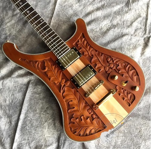 Custom Rick Style Electric Bass Guitar Mahogany BodyLemmy Kilmister Matte Carved - Picture 2 of 3