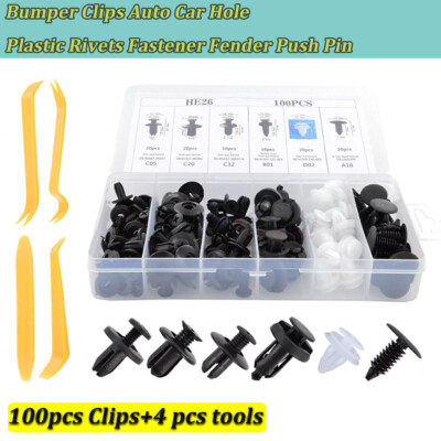 Fender Liner 100-Piece Push Type Retainer Clip Kit – Universal Fasteners For Toyota Bumper & S Car Retainer Clips - Foto 10