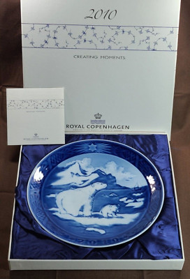 Royal Copenhagen 18cm 2010 Year Christmas Bears in Greenland Teller mit Box