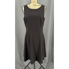 Tahari Dress Woman Sz 10 Black Zip Lined A-Line Classic Capsule Career Business