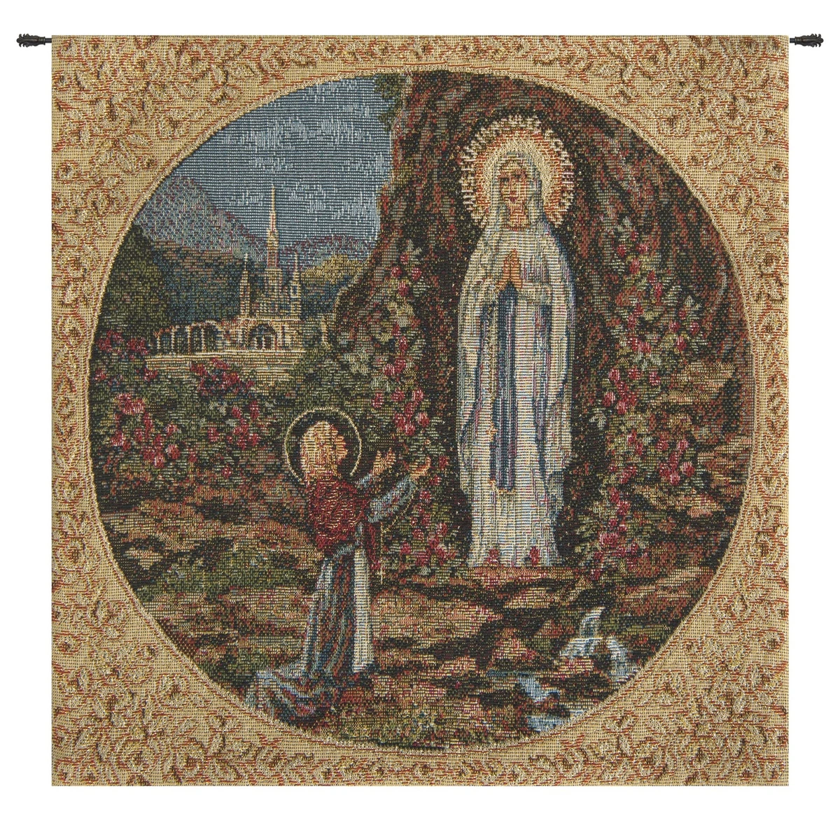 Tenture Murale Religieuse Italienne St. Gennaro, 24x17 Pouces, Neuve, Coton Et Viscose