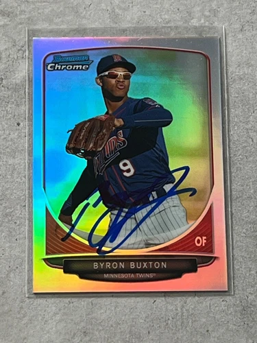 2013 Bowman Chrome Byron Buxton Rookie RC Refractor On Card Auto #TP-1 Twins