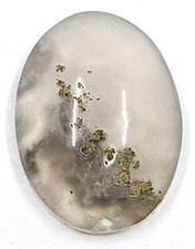 34.3ct Natural Moss Agate Oval Cabochon Landscape Loose Untreated, Unheated