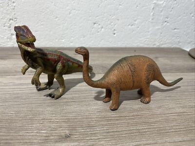 Lot Of 2 2003 Schleich DILOPHOSAURUS Dinosaur 5'' Long Collectible + Another Dino