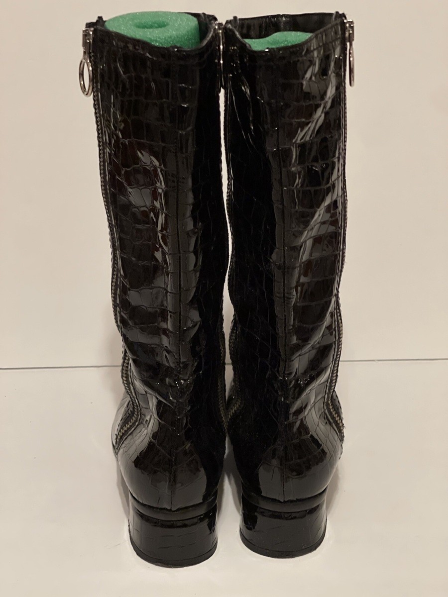 patent crocodile boots