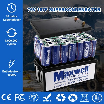 Maxwell 76V 107F Super Audio Kondensator Batterie 28pcs 2.7V 3000F Solarzell