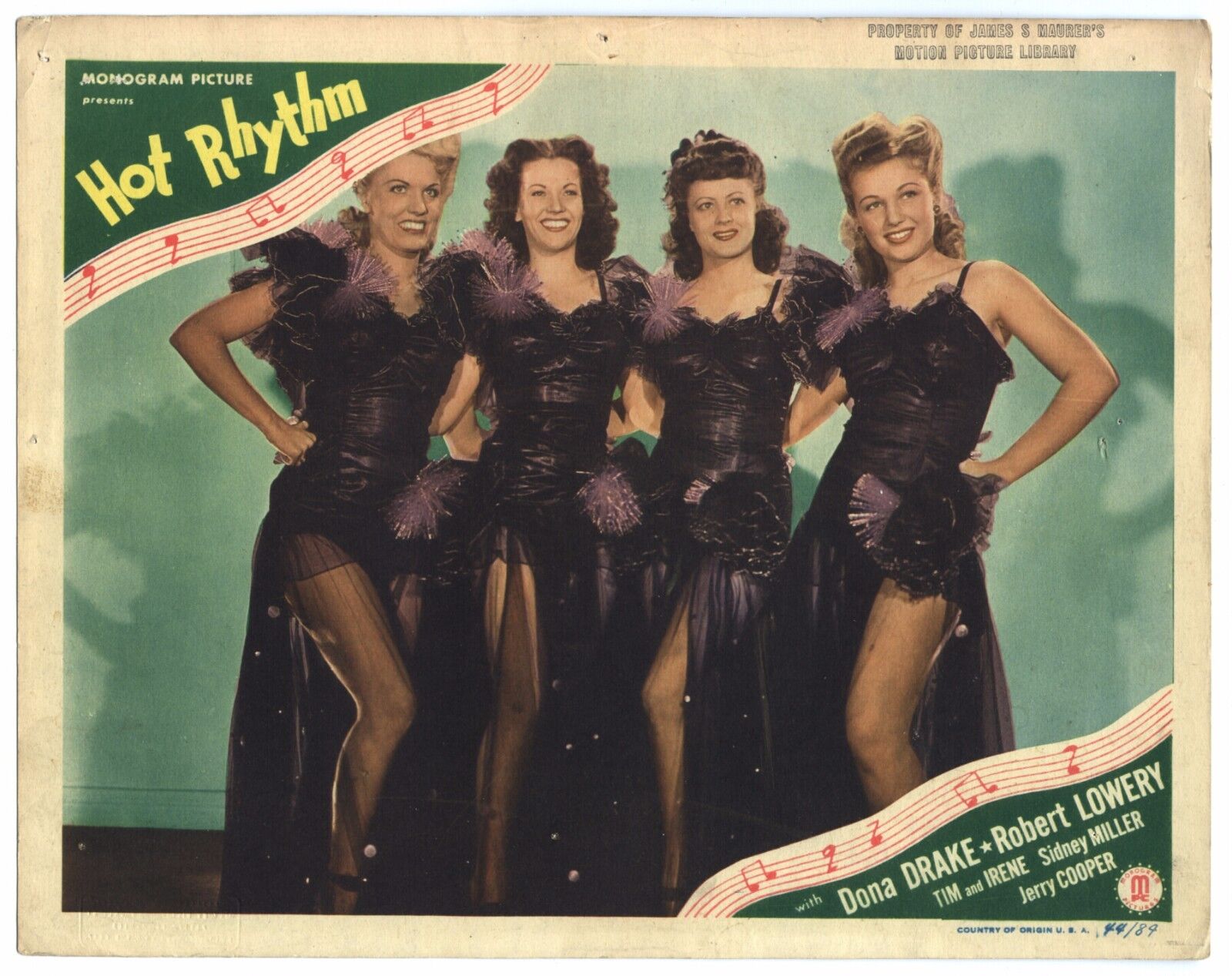 Rare Original VTG 1944 Dona Max 85% OFF Drake Hot Movie Lowery Rhythm Robert Colorado Springs Mall