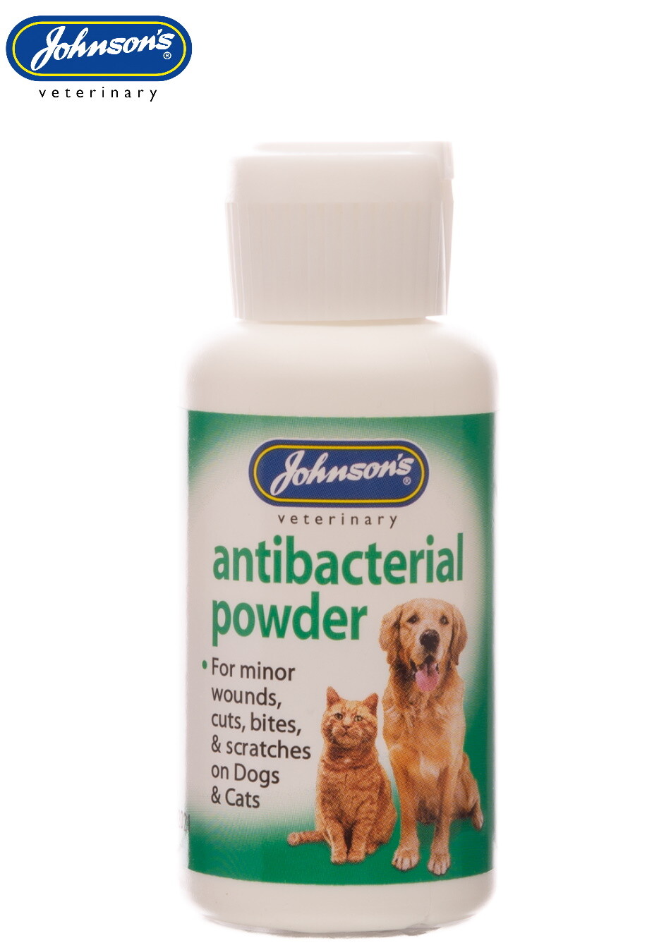 JOHNSONS ANTIBACTERIAL ANTISEPTIC POWDER WOUNDS CUTS BITES FOR CATS & DOGS 20G