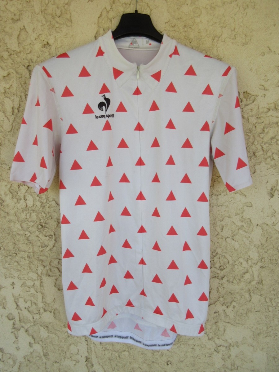 Maillot cycliste LE COQ SPORTIF blanc triangle rouge shirt jersey