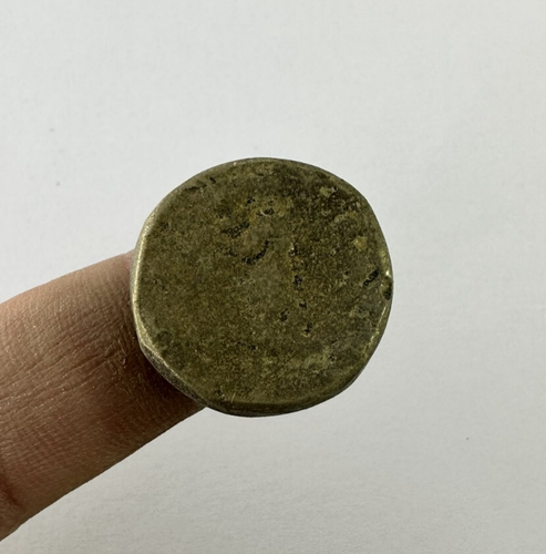 ANCIENT BONZE AR DENARIUS RARE COIN OF JULIUS CAESAR: DEPICTING CERES (46 BC) - Picture 3 of 4