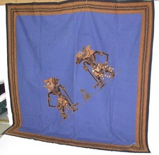 Decorative Tablecloth Royal Blue Black Gold 40" x 42"