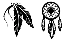 2 Pack Dreamcatcher Native Feathers Vinyl Decal Car Window Tablet Tumbler