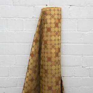 Dark Yellow Satin Circles Upholstery Furnishing Fabric