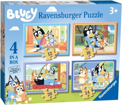Ravensburger Bluey - 4 in Box (12, 16, 20, 24 Pieces) Jigsaw Puzzles for Kids 3+