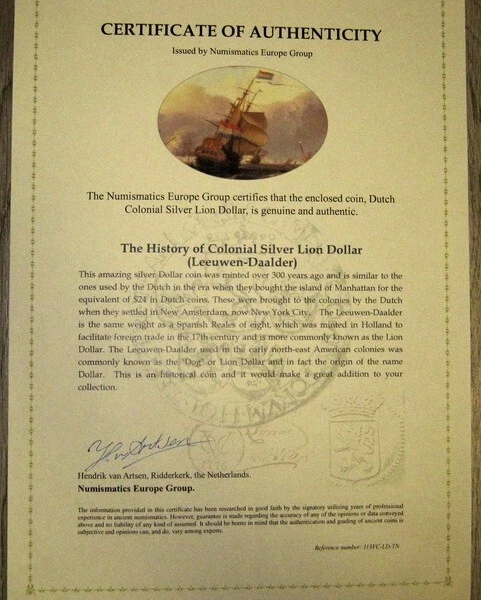 1776 Date of Independence! US. DUTCH COLONIAL SILVER LEG HALFDOLLAR! Silver Half - Image 3 of 3