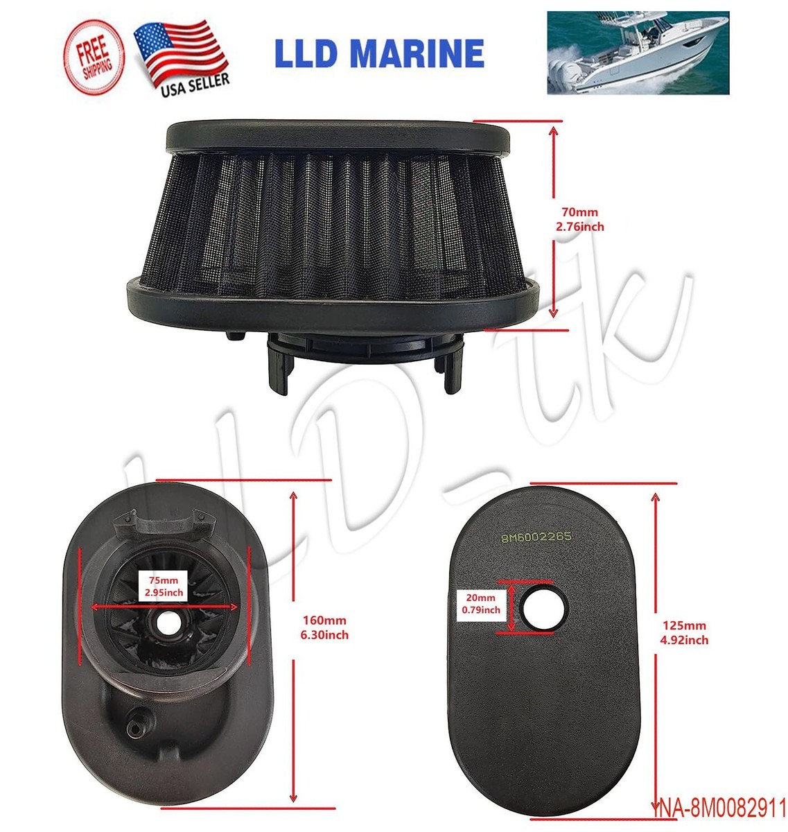 Air Filter For Mercury 75/80/90/100/115HP EFI 4 Stroke Outboards - Foto 6