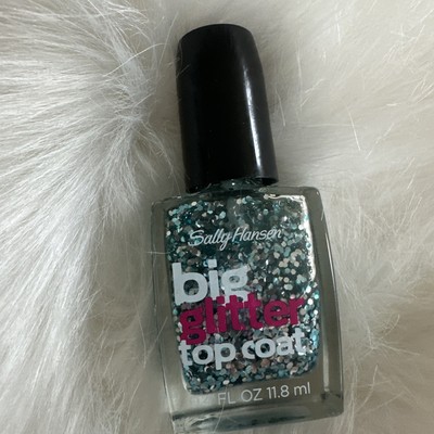 Sally Hansen Big Glitter Top Coat Nail Polish 120 Blue Midnight Pedicure Sparkle