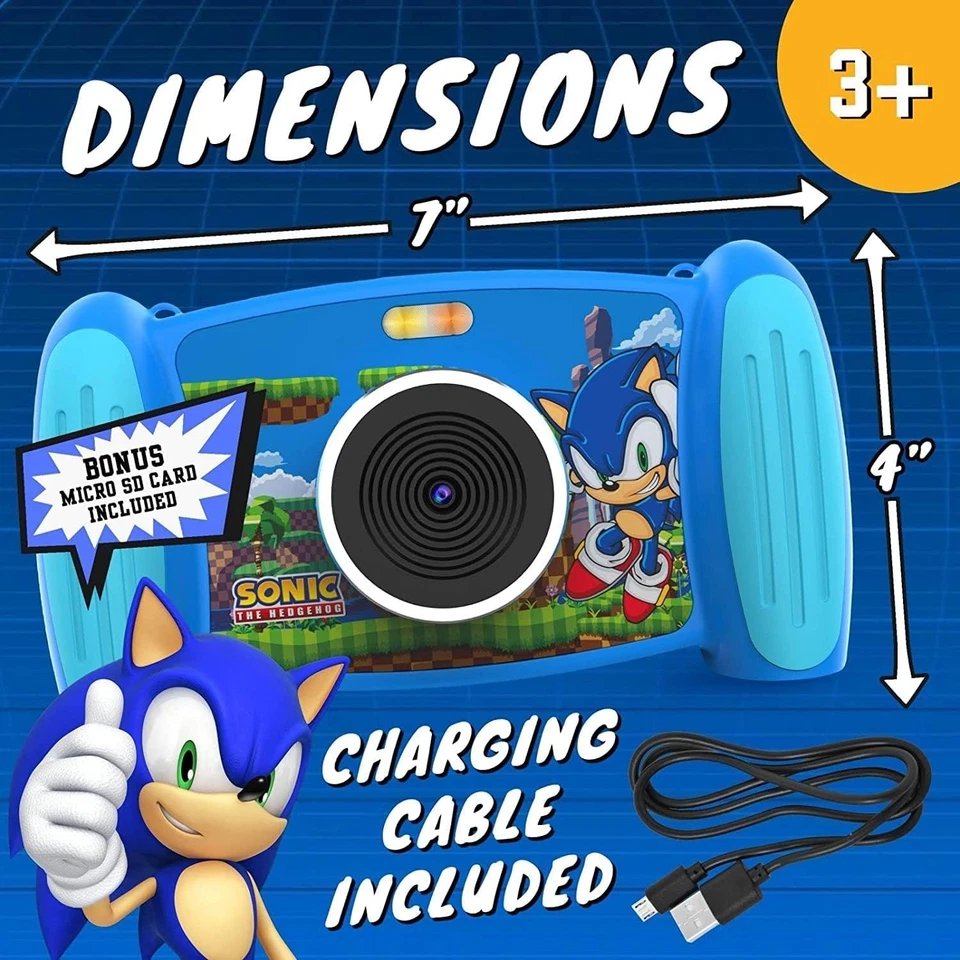 Sonic Interactive Camera-1080P Video 2"LCD Mp3 Game Rechargeable SD Card 4x Zoom - Image 2 of 4