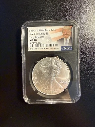 New Listing2024 (W) $1 American Silver Eagle NGC MS70 ER Trump Label Retro Core Election Yr