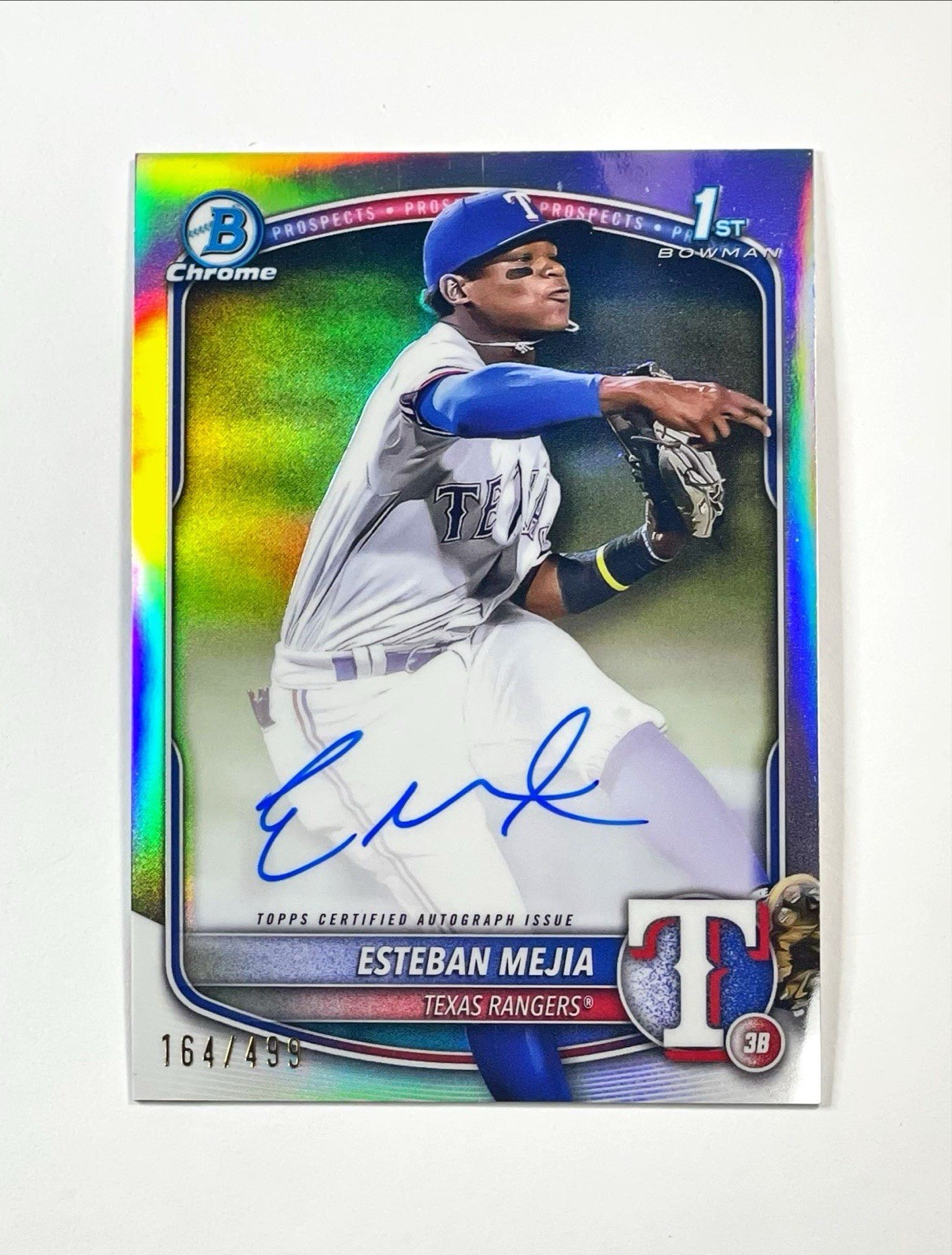 Esteban Mejia RC /499 Auto 2025 Bowman Chrome 1st Refractor #CPA-EM