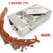 Commercial Electric Chocolate Tempering Machine 12kg Melter Maker 3 Melting Pot