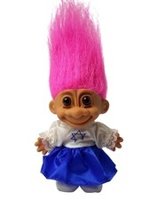 Vintage Russ Troll Doll Isreal Jewish 5" Doll Around The World Pink Hair RARE HT