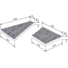 Bosch 1 987 435 506 Filter Innenraumluft für VW PHAETON 3D1 3D2 3D3 3D4 3D6