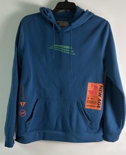 Trademark Brooklyn Cloth Mfg. Co. Blue Hoodie w/Green Flames Men's L. A7-6