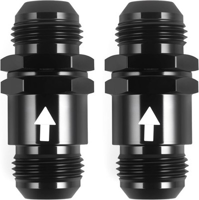 AN10 One Way Check Valve Inline Fitting Aluminum Black 2PCS Fuel Oil