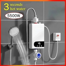 Electric Tankless Instant Hot Water Heater Under Sink Tap Kitchen-Bathroom 5500W
