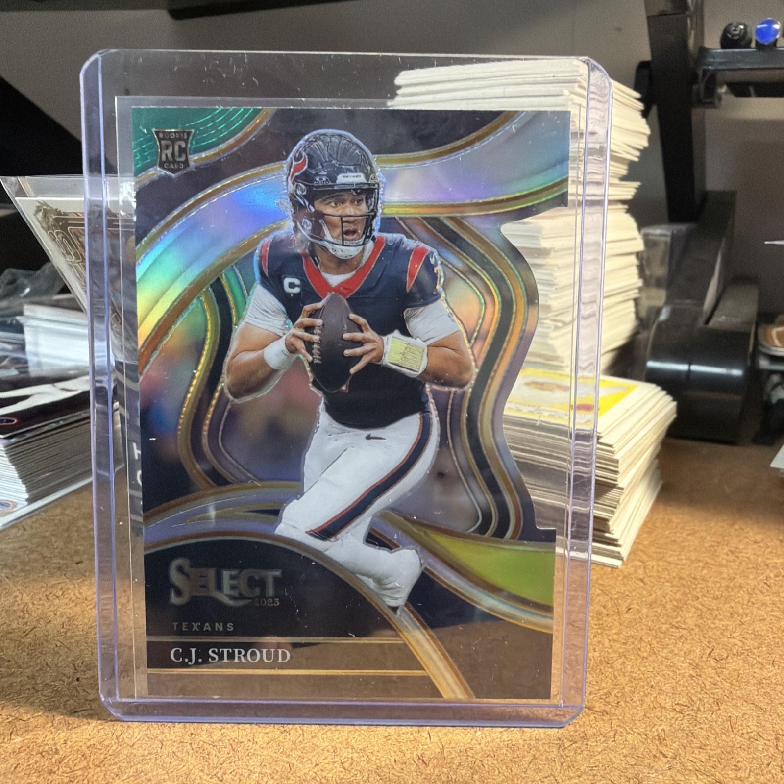 2023 Panini Select CJ Stroud Rookie Club Level Green & Yellow Prizm Die-Cut RC