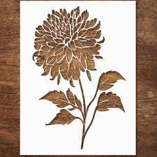 Dahlia Stencil - Flower Stencils for Painting on Wood, Canvas, Paper, Fabric, Wa