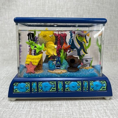 RARE Disney Finding Nemo Snow Globe Music Box Fish Tank Tiny Bubbles WORKING