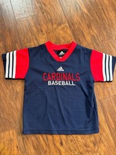VTG Adidas St Louis Cardinals Baseball Youth Shirt jersey Red V-Neck Size 4T STL