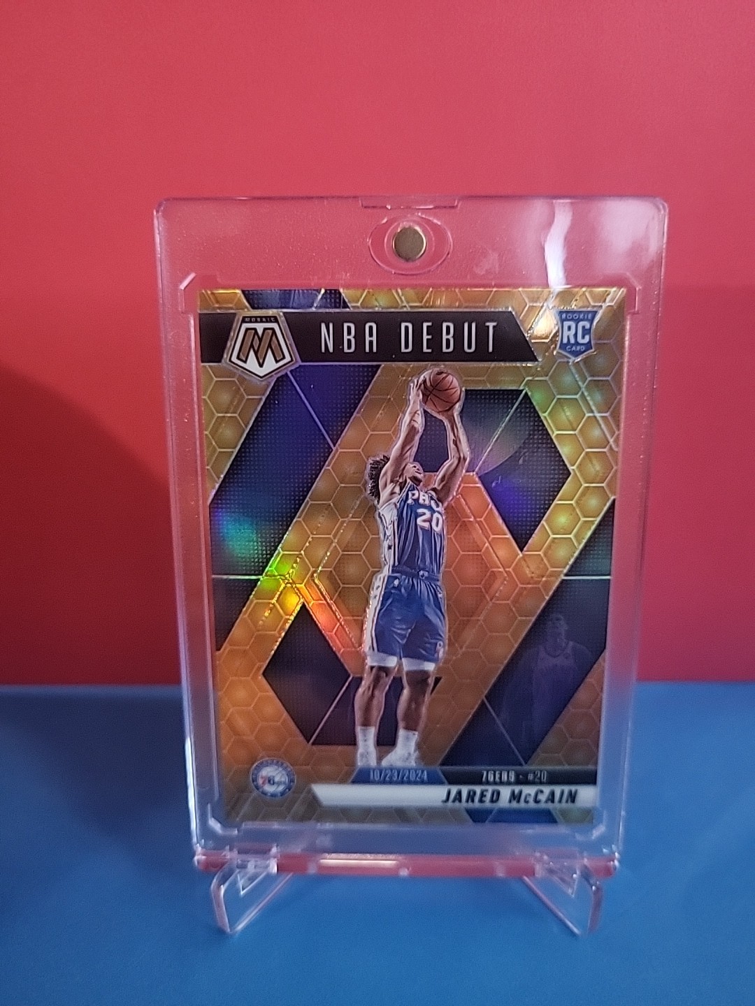 2024-25 Panini Mosaic NBA Debut Jared McCain #263 Honeycomb Mosaic Prizm (RC)