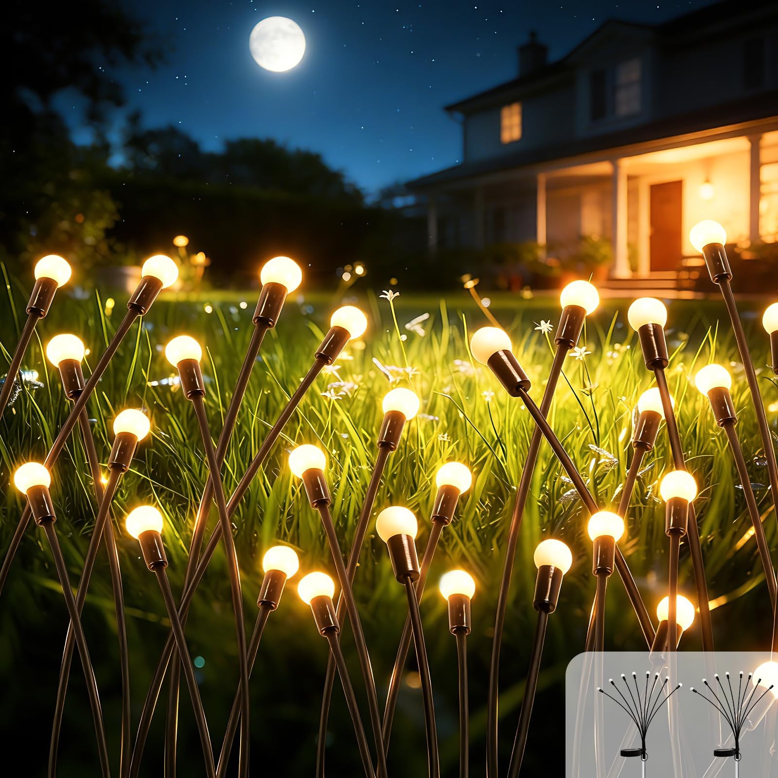 Lampe Solaire Extérieur Jardin Luciole Anti Pluie pour Baliser une Allée Sombre
