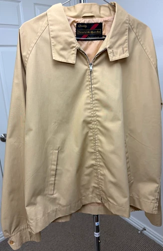 Vintage Sears The Men’s Store Tan Harrington Jacket Men’s L Tall Zip Up - product listing photo